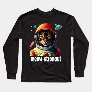 FUNNY SPACE CAT IS A MEOW-STRONAUT CUTE KITTEN FELINE Long Sleeve T-Shirt